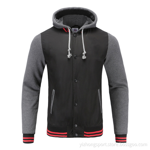 Mens Soccer Wear Zip Up Hoodies Grey Melange